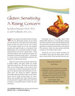 W Gluten Sensitivity: A Rising Concern by Edward Bauman, M.Ed., Ph.D.