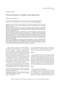 Thyroid diseases in children and adolescents CLINICAL STUDY Calkovsky V, Hajtman A