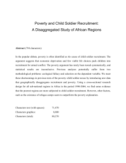 Poverty and Child Soldier Recruitment: A Disaggregated Study of African Regions