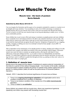 Low Muscle Tone  Muscle tone - the basis of posture Berta Bobath