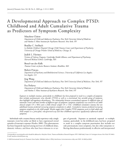 A Developmental Approach to Complex PTSD: Childhood and Adult Cumulative Trauma