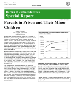 Special Report Parents in Prison and Their Minor Children Bureau of Justice Statistics