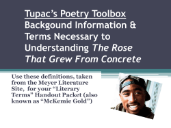 Tupac’s Poetry Toolbox Backgound Information &amp; Terms Necessary to The Rose