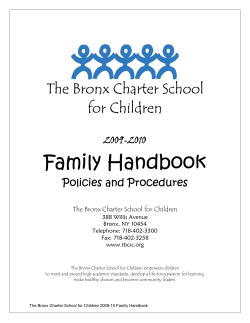 Family Handbook  The Bronx Charter School for Children