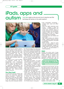 iPads, apps and autism ICT guide Sally Millar