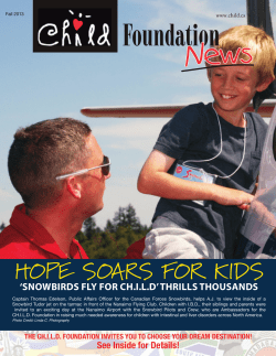 HOPE SOARS FOR KIDS ‘SNOWBIRDS FLY FOR CH.I.L.D’ THRILLS THOUSANDS