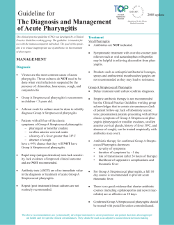 Guideline for The Diagnosis and Management of Acute Pharyngitis Treatment