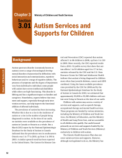 3.01 Autism Services and Supports for Children Chapter 3