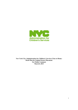 New York City Administration for Children’s Services Close to Home: