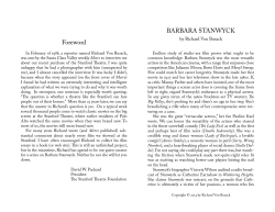 BARBARA STANWYCK Foreword by Richard Von Busack