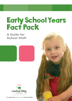 Early School Years Fact Pack A Guide for School Staff