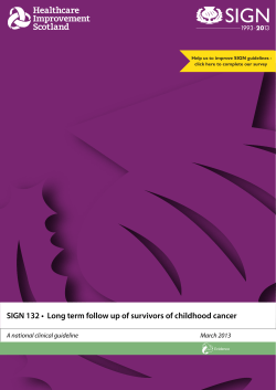 SIGN 132 •   Long term follow up of... A national clinical guideline March 2013