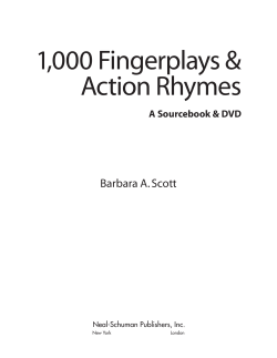 1,000 Fingerplays &amp; Action Rhymes Barbara A. Scott A Sourcebook &amp; DVD