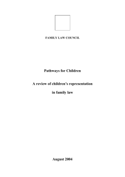 Pathways for Children  A review of children’s representation in family law
