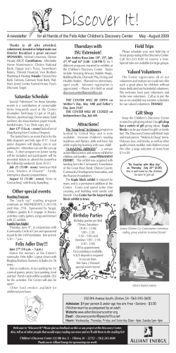 Discover It! A newsletter May - August 2009