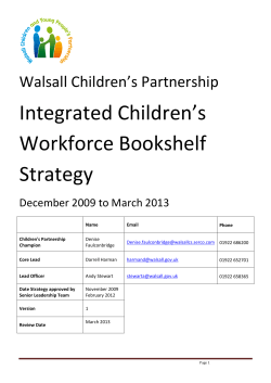 Integrated Children’s Workforce Bookshelf Strategy