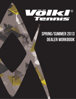 spring/summer 2013 Dealer Workbook