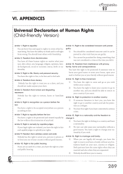 VI. APPENDICES Universal Declaration of Human Rights (Child-Friendly Version)