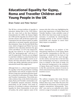 Educational Equality for Gypsy, Roma and Traveller Children and