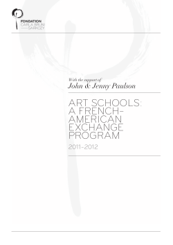 ART SCHOOLS: A FRENCH– AMERICAN EXCHANGE