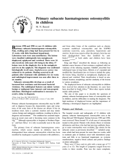 B Primary subacute haematogenous osteomyelitis in children M. N. Rasool