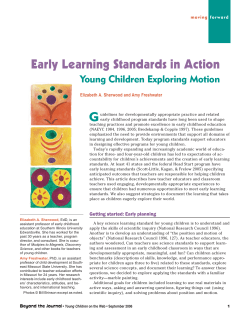 Early Learning Standards in Action G Young Children Exploring Motion