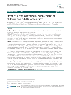 Effect of a vitamin/mineral supplement on children and adults with autism