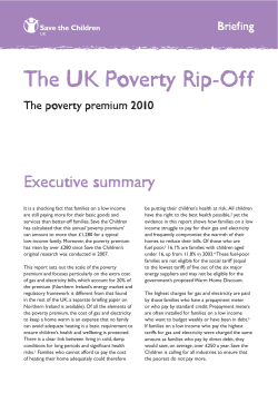 The UK Poverty Rip-Of f Executive summary Briefing The poverty premium 2010