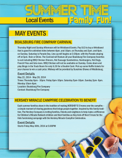 Local Events MAY EVENTS BoALSBurg FirE CoMpANY CArNiVAL