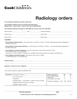 Radiology orders