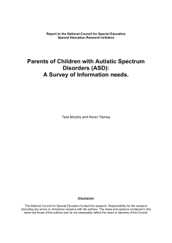 Parents of Children with Autistic Spectrum Disorders (ASD):
