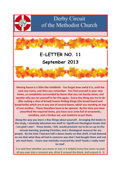 Derby Circuit of the Methodist Church E-LETTER NO. 11 September 2013