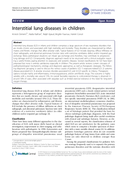 Interstitial lung diseases in children R E V I E W
