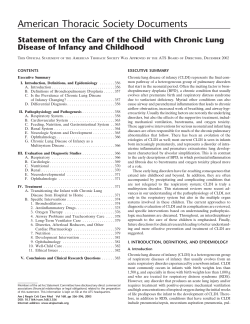 American Thoracic Society Documents Disease of Infancy and Childhood