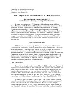 The Long Shadow: Adult Survivors of Childhood Abuse
