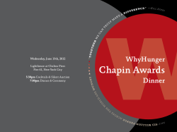 Chapin Awards WhyHunger Dinner