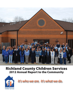 Richland County Children Services 2012 Annual Report to the Community