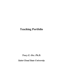 Teaching Portfolio Tracy E. Ore. Ph.D. Saint Cloud State University