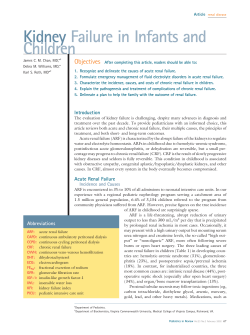 Kidney Failure in Infants and Children Objectives