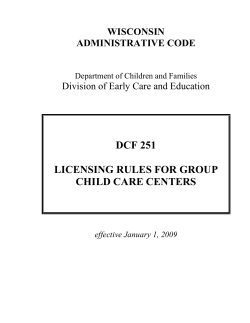 DCF 251  LICENSING RULES FOR GROUP CHILD CARE CENTERS