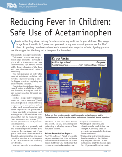 Y Reducing Fever in Children: Safe Use of Acetaminophen