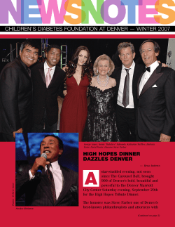 CHILDREN’S DIABETES FOUNDATION AT DENVER — WINTER 2007