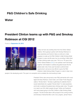 President Clinton teams up with P&amp;G and Smokey Water