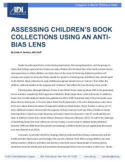 ASSESSING CHILDREN’S BOOK COLLECTIONS USING AN ANTI- BIAS LENS