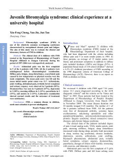 Y Juvenile fibromyalgia syndrome: clinical experience at a university hospital