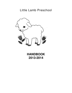 HANDBOOK 2013-2014 Little Lamb Preschool