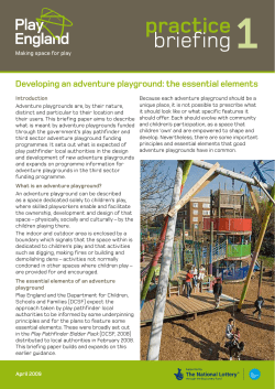 1 practice briefing Developing an adventure playground: the essential elements