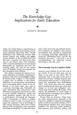 The Knowledge Implications Early Education for