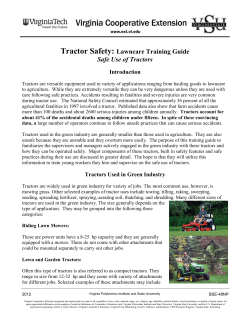 Tractor Safety: Lawncare Training Guide Safe Use of Tractors