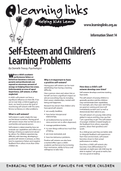 Self-Esteem and Children’s Learning Problems W